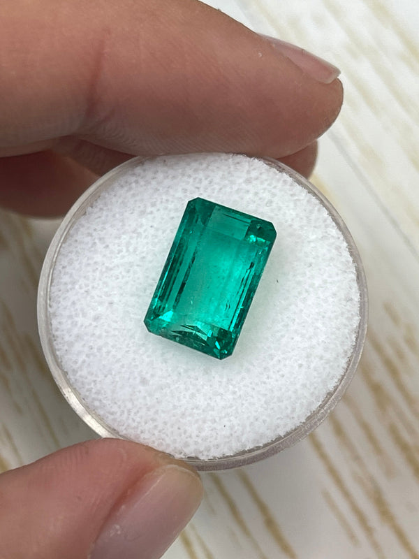 5.63 Carat 13x8 VS Bluish Green Natural Loose Colombian Emerald- Emerald Cut