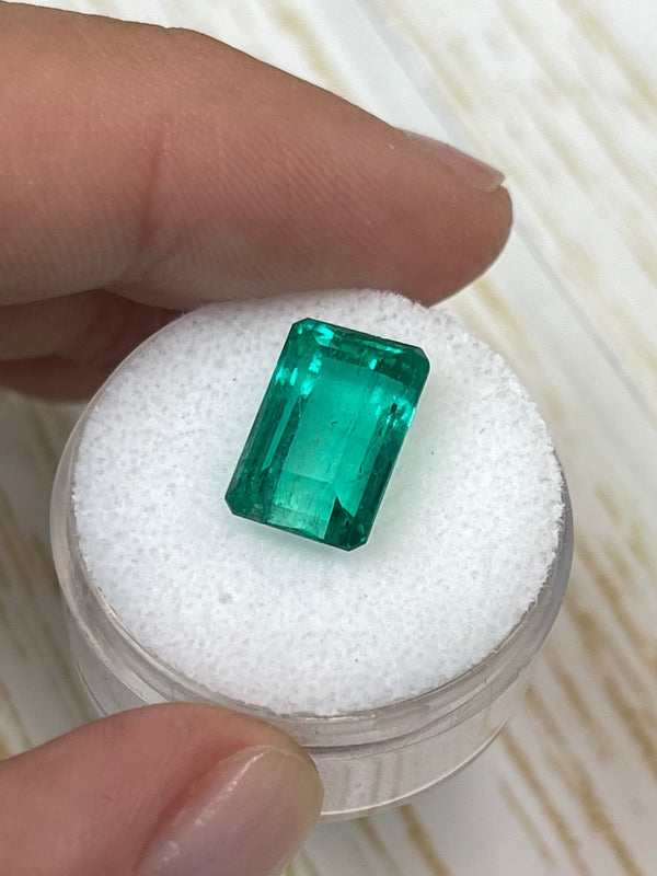 5.63 Carat 13x8 VS Bluish Green Natural Loose Colombian Emerald- Emerald Cut