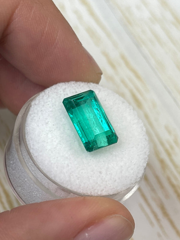 5.63 Carat 13x8 VS Bluish Green Natural Loose Colombian Emerald- Emerald Cut