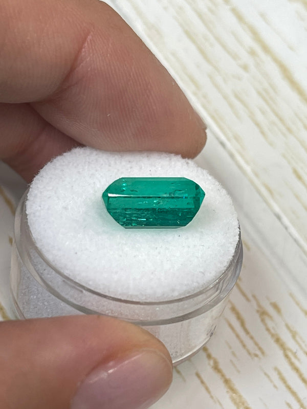 5.63 Carat 13x8 VS Bluish Green Natural Loose Colombian Emerald- Emerald Cut