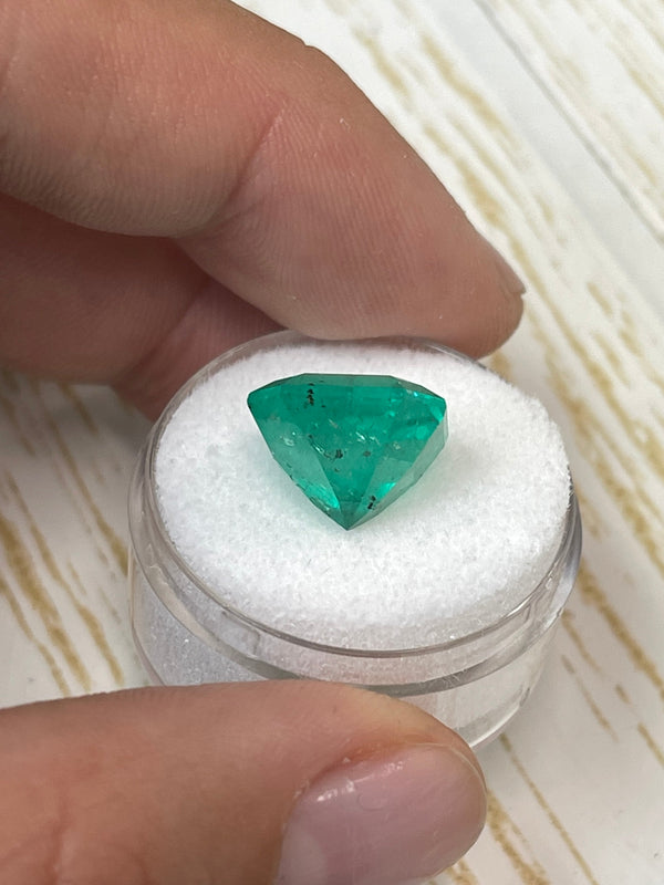 9.03 Carat 12.5x12.5 HUGE Green Natural Loose Colombian Emerald-Asscher Cut