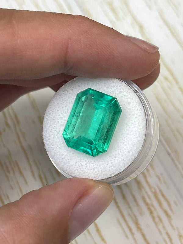 Large 12.11 Carat GIA Certified 16x12 Classic Natural Loose Colombian Emerald- Emerald Cut