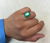 Large 12.13 Carat 15.5x11.5 Fine Natural Loose Colombian Emerald- Emerald Cut