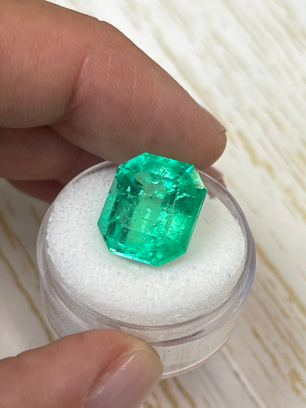 Large 13.22 Carat GIA CERTIFIED 15x13 Muzo Yellowish Green Natural Loose Colombian Emerald- Emerald Cut