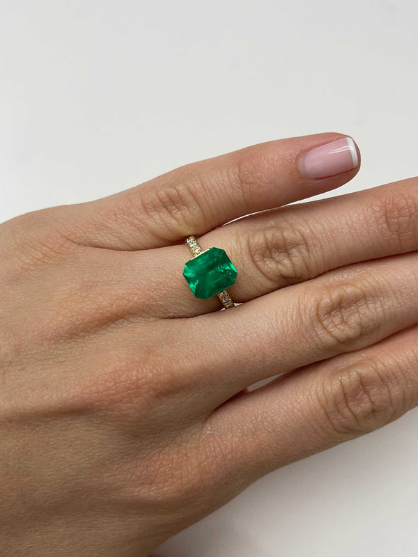 4.12 Carat AAA Vivid Muzo Natural Loose Colombian Emerald-Emerald Cut