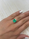 4.21 Carat Spring Yellowish Green Natural Loose Colombian Emerald-Chunky Emerald Cut