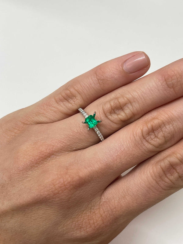 0.62 Carat 5x4 AAA+ Fine Loose Colombian Emerald-Emerald Cut