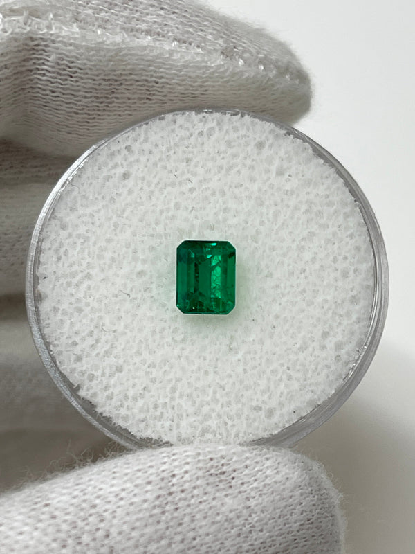 0.85 Carat 5.8x4.7 AAA+ Fine Loose Colombian Emerald-Emerald Cut