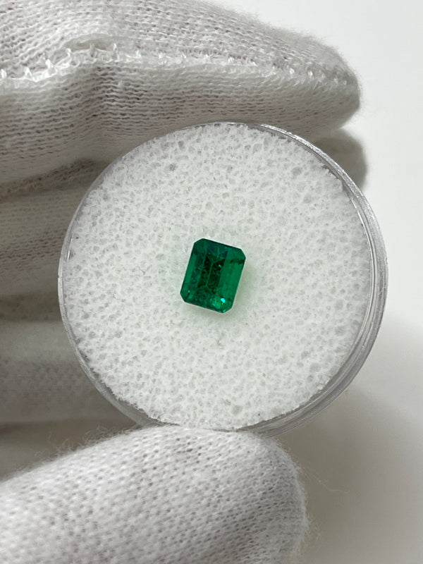 0.85 Carat 5.8x4.7 AAA+ Fine Loose Colombian Emerald-Emerald Cut