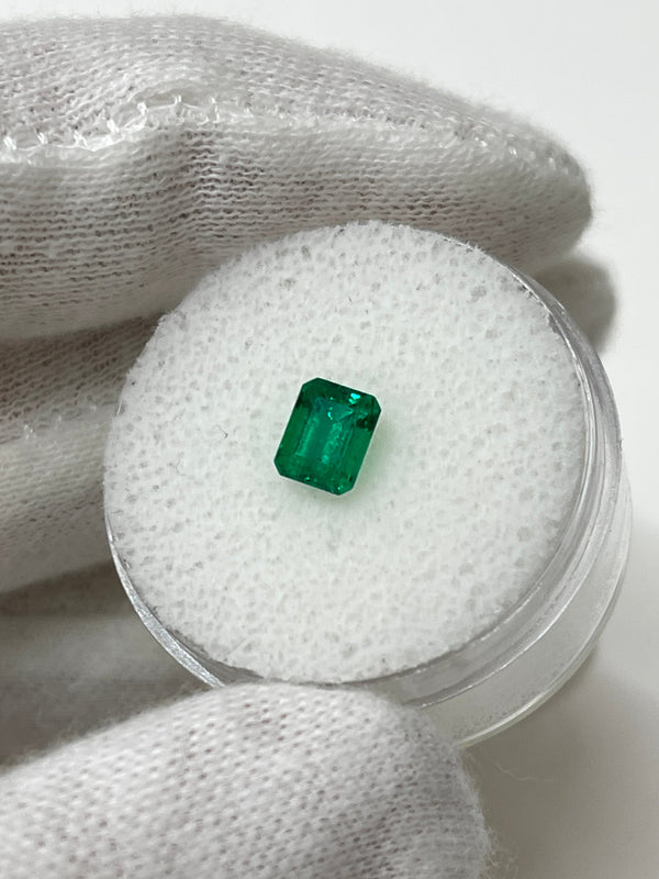 0.85 Carat 5.8x4.7 AAA+ Fine Loose Colombian Emerald-Emerald Cut