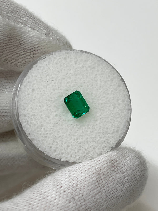 0.85 Carat 5.8x4.7 AAA+ Fine Loose Colombian Emerald-Emerald Cut
