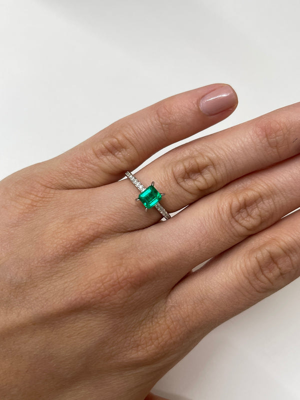 0.90 Carat 5.8x5.4 AAA+ Fine Loose Colombian Emerald-Asscher Cut