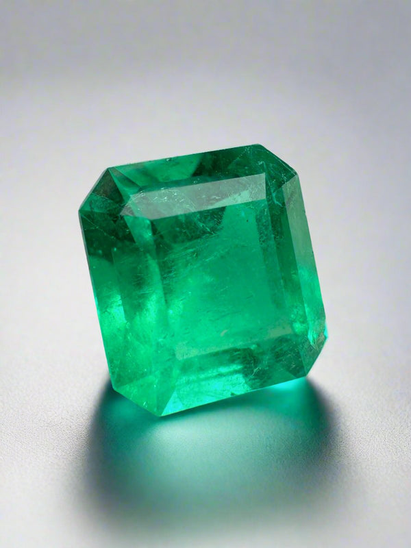 2.90 Carat Vivid Green Natural Loose Colombian Emerald- Emerald Cut