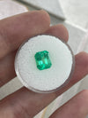 2.47 Carat 9x7 Yellowish Green Natural Loose Colombian Emerald- Emerald Cut