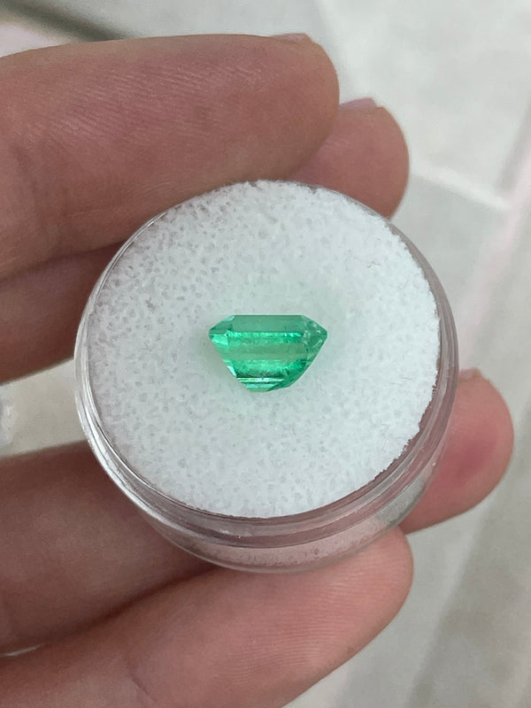 2.47 Carat 9x7 Yellowish Green Natural Loose Colombian Emerald- Emerald Cut