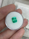2.59 Carat Natural Colombian Emerald 9x7 Emerald Cut Yellowish Green Loose Gemstone