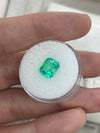 2.59 Carat Natural Colombian Emerald 9x7 Emerald Cut Yellowish Green Loose Gemstone
