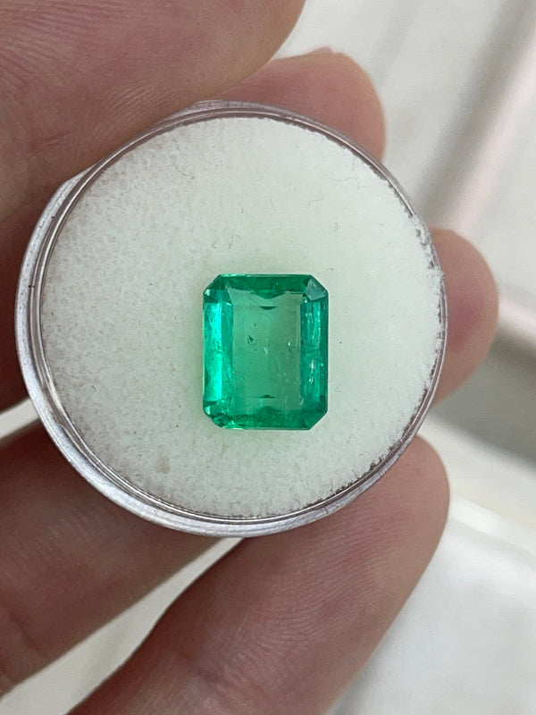 3.22ct Muzo Colombian Emerald Crystal Clear Yellowish Green Spready Cut 10.4x8.4mm Earth Mined Loose Gemstone