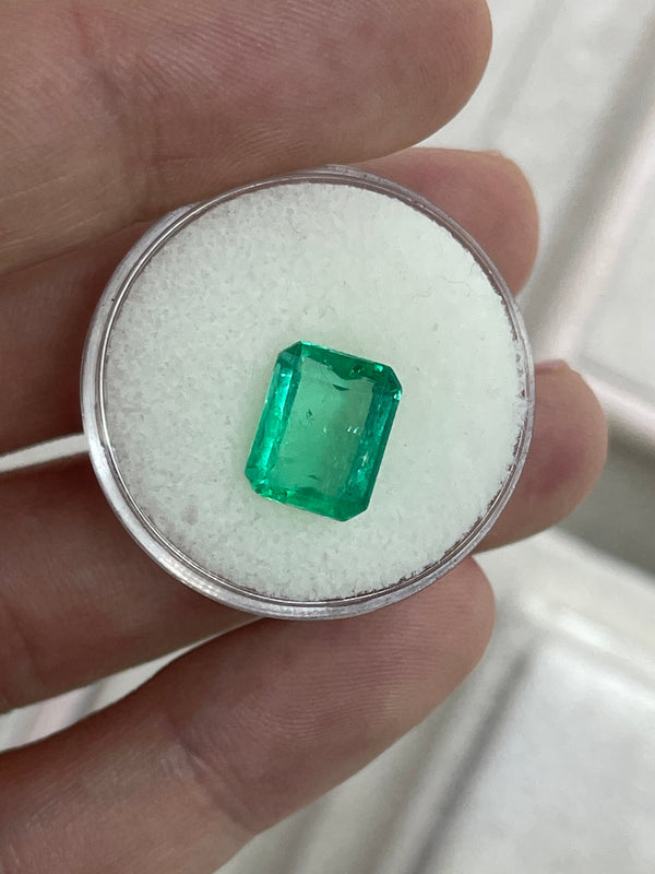 3.22ct Muzo Colombian Emerald Crystal Clear Yellowish Green Spready Cut 10.4x8.4mm Earth Mined Loose Gemstone