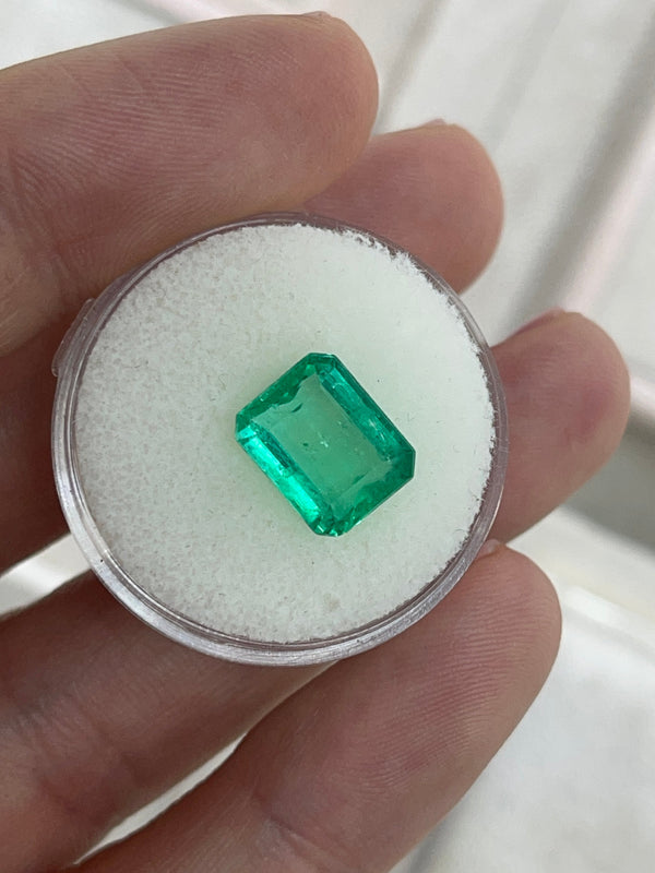 3.22ct Muzo Colombian Emerald Crystal Clear Yellowish Green Spready Cut 10.4x8.4mm Earth Mined Loose Gemstone