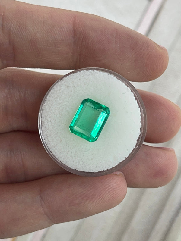 3.30ct Muzo Colombian Emerald Crystal Clear Yellowish Green Spready Cut 10.4x8.4mm Earth Mined Loose Gemstone