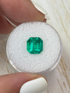 2.57 Carat GIA Vivid Bluish Green Natural Loose Colombian Emerald- Asscher Cut