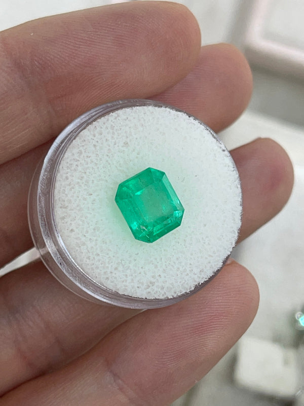 4.02 Carat Earth Mined Colombian Emerald 9x8mm Medium Yellowish Green Loose Natural Gemstone