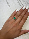 2.57 Carat GIA Vivid Bluish Green Natural Loose Colombian Emerald- Asscher Cut