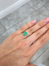 4.02 Carat Earth Mined Colombian Emerald 9x8mm Medium Yellowish Green Loose Natural Gemstone
