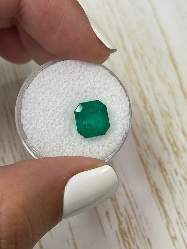 3.33 Carat 9x8.5 Vivid Muzo Colombian Emerald-Asscher Cut with Clipped Corners