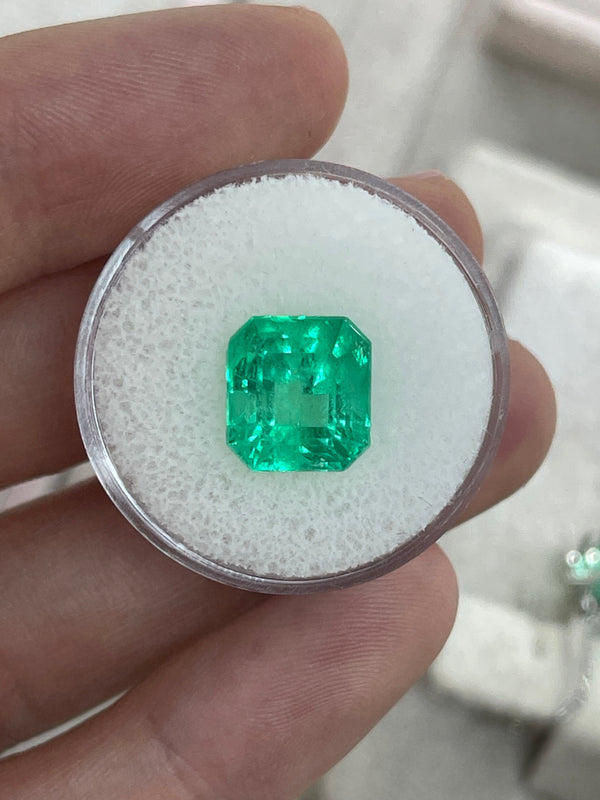 5.29 Carat 10.5x10 Vibrant Loose Colombian Emerald-Asscher Cut