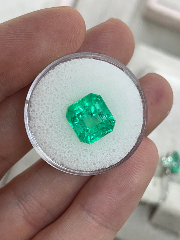 5.29 Carat 10.5x10 Vibrant Loose Colombian Emerald-Asscher Cut