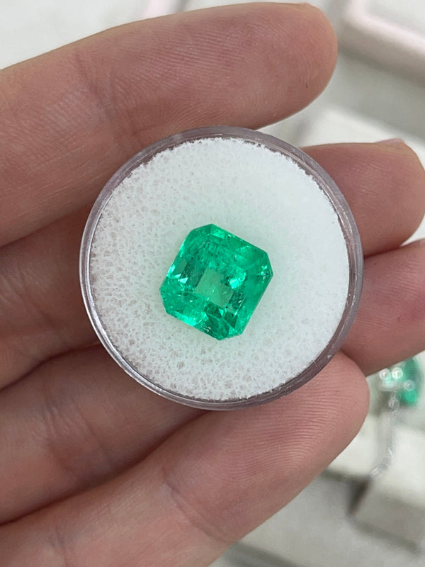 5.29 Carat 10.5x10 Vibrant Loose Colombian Emerald-Asscher Cut