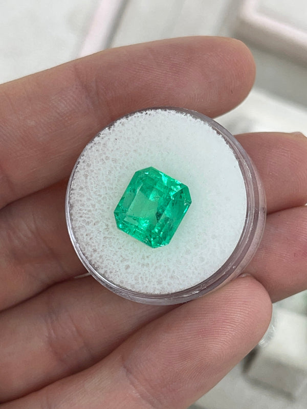 5.29 Carat 10.5x10 Vibrant Loose Colombian Emerald-Asscher Cut