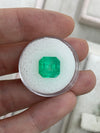 5.57 Carat 10x10 Medium Yellowish Loose Colombian Emerald-Asscher Cut