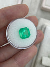 5.57 Carat 10x10 Medium Yellowish Loose Colombian Emerald-Asscher Cut