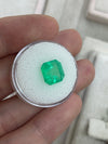 5.57 Carat 10x10 Medium Yellowish Loose Colombian Emerald-Asscher Cut