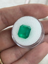5.94 Carat 12x11 Deep Green Natural Loose Colombian Emerald- Emerald Cut