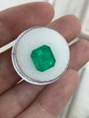 5.94 Carat 12x11 Deep Green Natural Loose Colombian Emerald- Emerald Cut