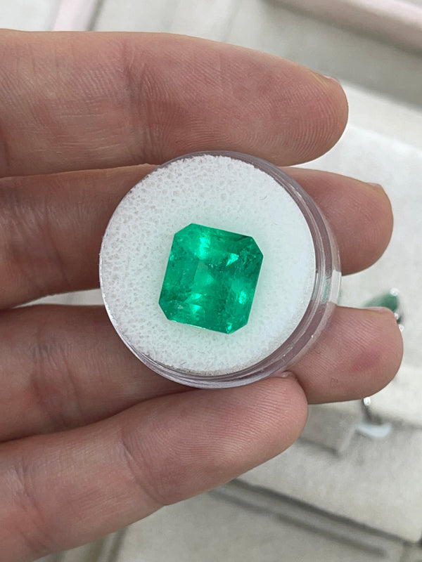 7.40 Carat Muzo Intense Green Natural Loose Colombian Emerald-Asscher Cut