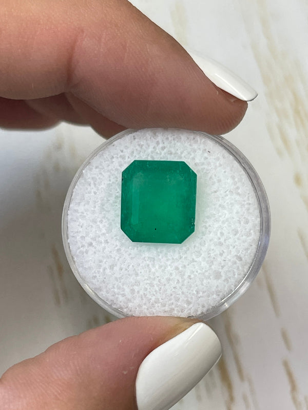 4.56 Carat 11.5x10.5 Natural Loose Colombian Emerald- Emerald Cut
