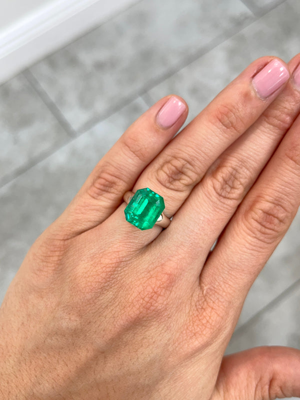 8.40 Carat 13x11 AAA+ Fine Loose Colombian Emerald-Emerald Cut