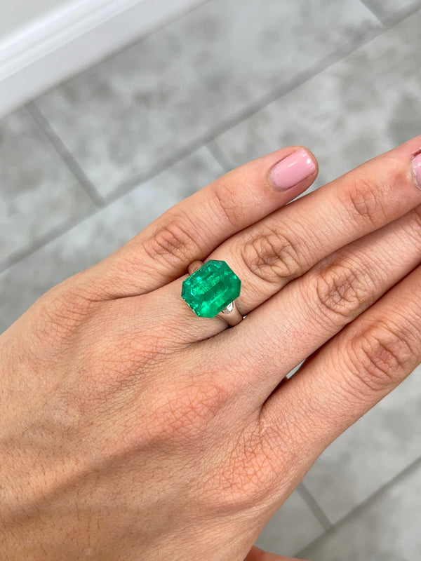 8.40 Carat 13x11 AAA+ Fine Loose Colombian Emerald-Emerald Cut