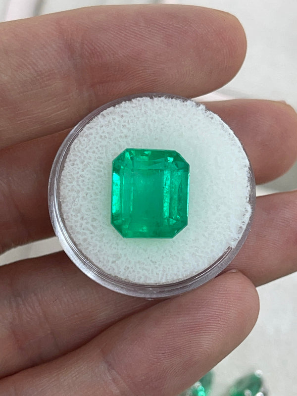 8.98 Carat 13x11 Vivid Loose Colombian Emerald-Emerald Cut