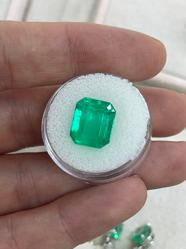 8.98 Carat 13x11 Vivid Loose Colombian Emerald-Emerald Cut