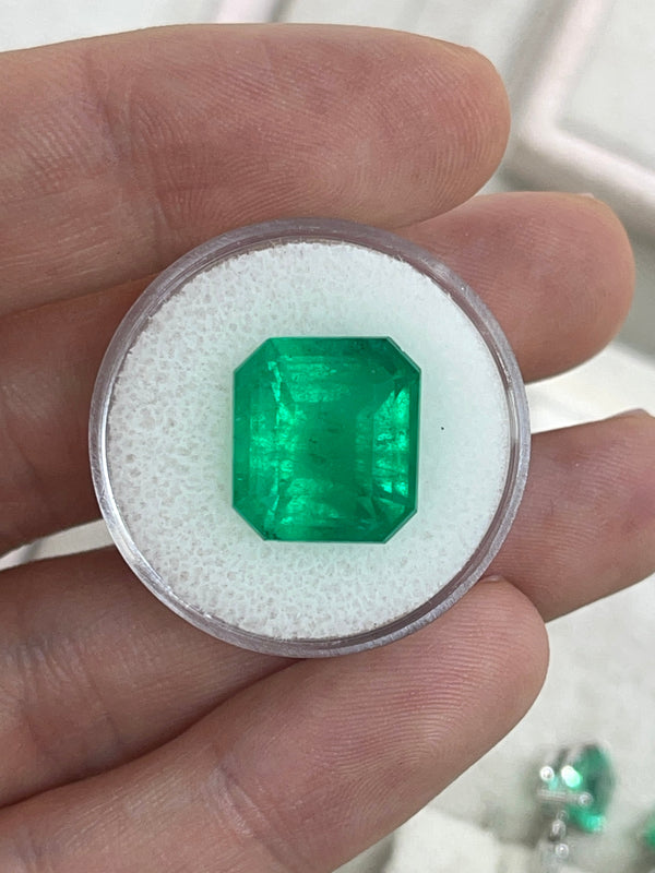 10.13 Carat 14x13 Muzo Deep Jungle Natural Loose Colombian Emerald-Emerald Cut