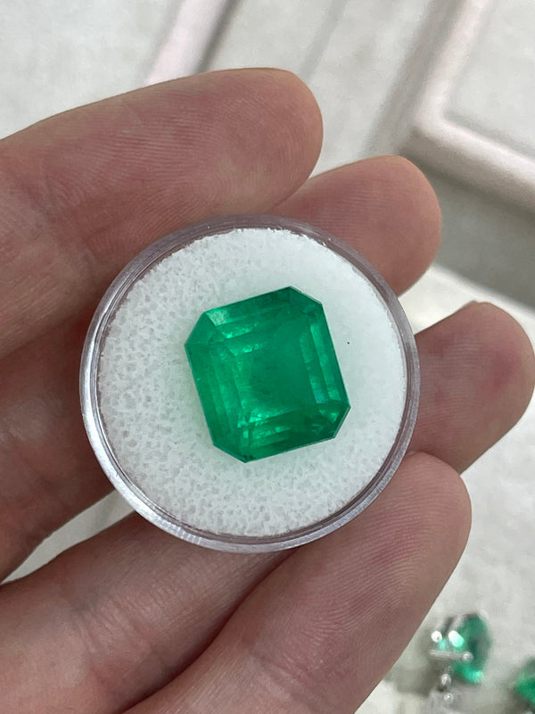 10.13 Carat 14x13 Muzo Deep Jungle Natural Loose Colombian Emerald-Emerald Cut