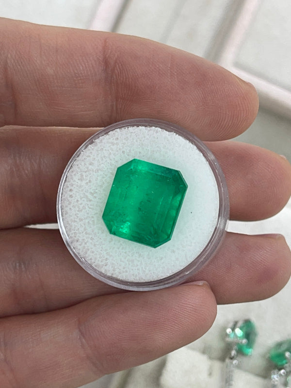 10.13 Carat 14x13 Muzo Deep Jungle Natural Loose Colombian Emerald-Emerald Cut