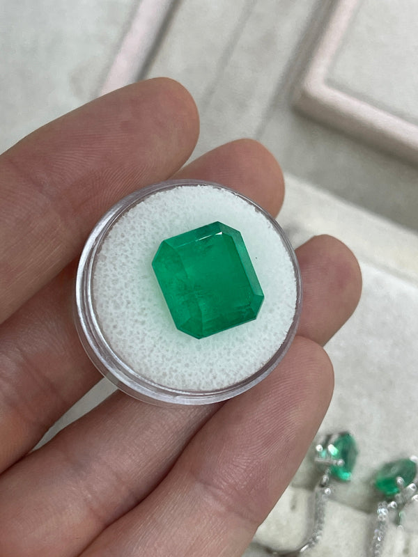 10.13 Carat 14x13 Muzo Deep Jungle Natural Loose Colombian Emerald-Emerald Cut
