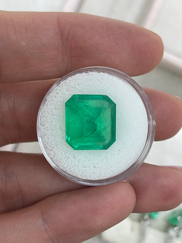 10.13 Carat 14x13 Muzo Deep Jungle Natural Loose Colombian Emerald-Emerald Cut